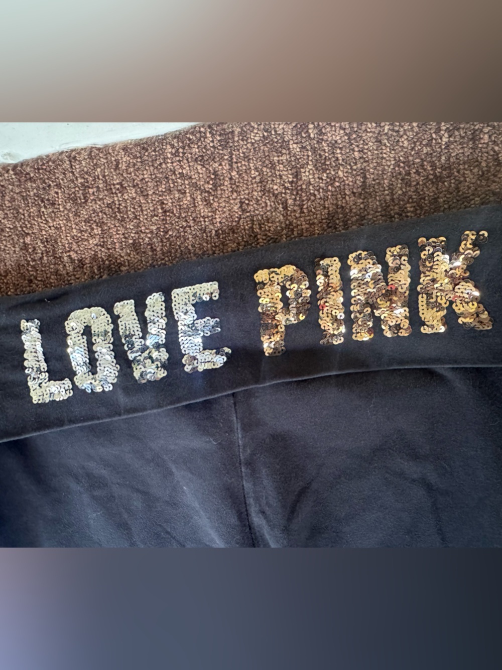 Victoria's Secret Pink Yoga Black Flared Yoga Pants y2K - women’s large - Picture 4 of 7